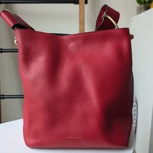 Strathberry Red Leather Shoulder Bag